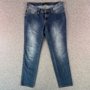 prAna Jeans Women 4/27 Straight Blue Organic Cotton Stretch Denim Low Rise